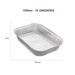 Bandeja de Alumínio 1500ml 10 unidades Marmitex - Thermoprat