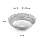 Prato Marmitex Alumínio N°8 Maquina Thermoprat - 100 Unidades