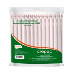 Canudo Plástico Flexível para Milk Shake Branco com Listra Vermelha 4,6mm em Sachê 500 Unidades CA504 - Cropac