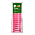 Copo Acrílico de 300ml Rosa Neon Cropac — Pacote com 10 unidades