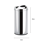 Lixeira Basculante Inox JSN 22 Litros