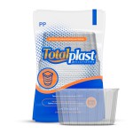 Kit Pote com Tampa Retangular Totalplast - 1000ml (Conjunto com 24 Unidades)